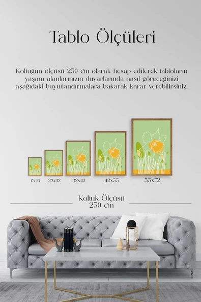 Çiçek Ahşap Çerçeveli Tablo 30 x 42 - Resim 5