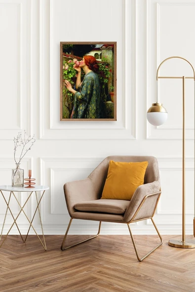 Kadın Ahşap Çerçeveli Tablo 23 x 30 - Resim 2