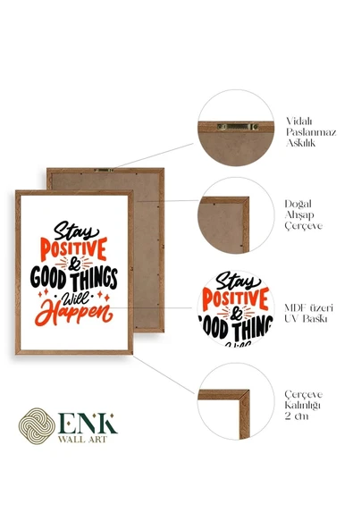 Motto Ahşap Çerçeveli Tablo 50 x 70 - Resim 4