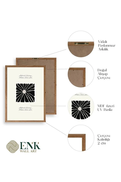 Çiçek Ahşap Çerçeveli Tablo 30 x 42 - Resim 4