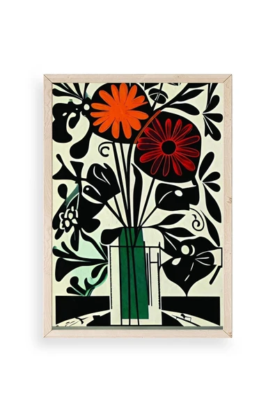 Çiçek Ahşap Çerçeveli Tablo 30 x 42 ürün görseli 1