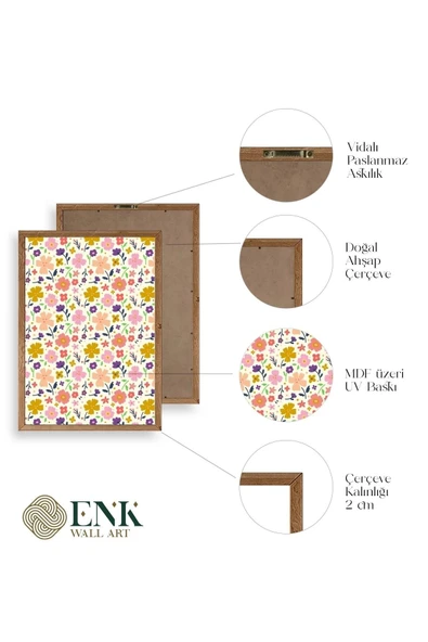Çiçek Ahşap Çerçeveli Tablo 50 x 70 - Resim 4