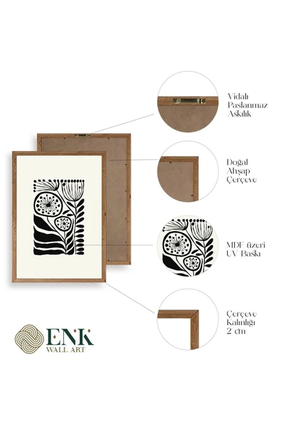 Çiçek Ahşap Çerçeveli Tablo 50 x 70 - Resim 4