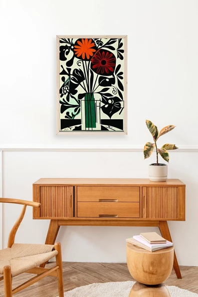 Çiçek Ahşap Çerçeveli Tablo 30 x 42 - Resim 3