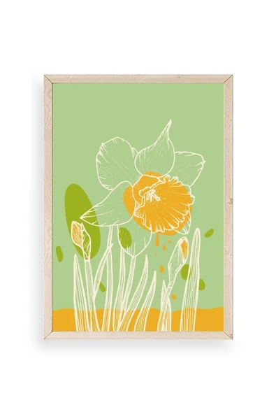 Çiçek Ahşap Çerçeveli Tablo 30 x 42 ürün görseli 1