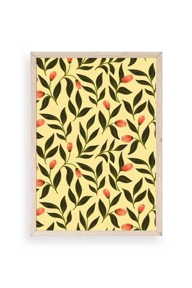 Yapraklar Ahşap Çerçeveli Tablo 30 x 42 ürün görseli 1