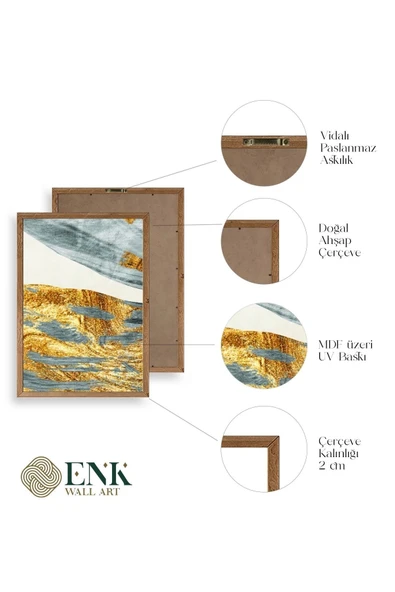 Soyut Ahşap Çerçeveli Tablo 23 x 30 - Resim 4