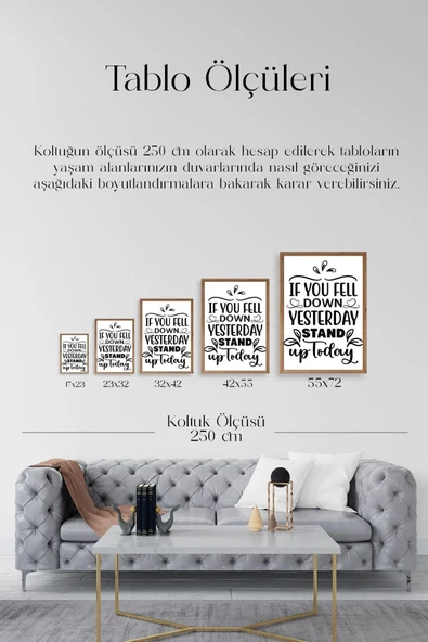 Motto Ahşap Çerçeveli Tablo 17 x 23 - Resim 5
