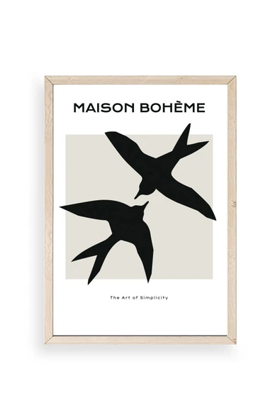 Kuşlar Ahşap Çerçeveli Tablo 23 x 30 ürün görseli 1