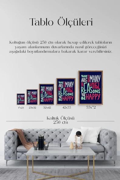 Motto Ahşap Çerçeveli Tablo 50 x 70 - Resim 5