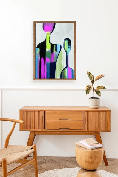 Soyut Ahşap Çerçeveli Tablo 30 x 42 - Resim 3