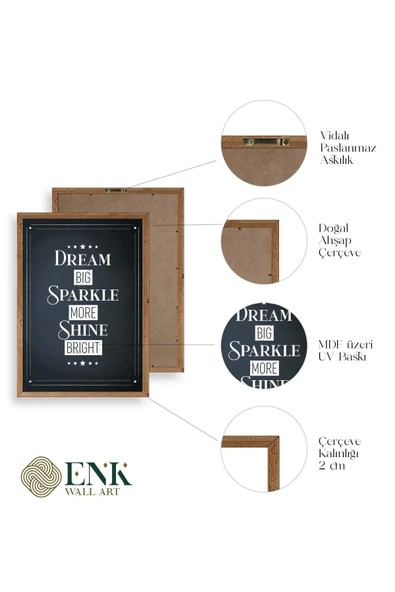 Motto Ahşap Çerçeveli Tablo 23 x 30 - Resim 4
