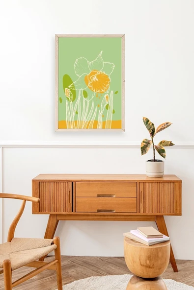 Çiçek Ahşap Çerçeveli Tablo 30 x 42 - Resim 3