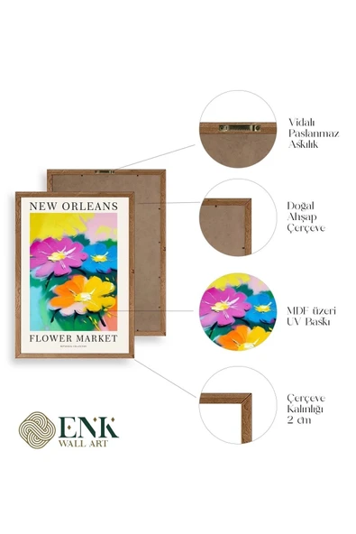 Çiçek Ahşap Çerçeveli Tablo 23 x 30 - Resim 4