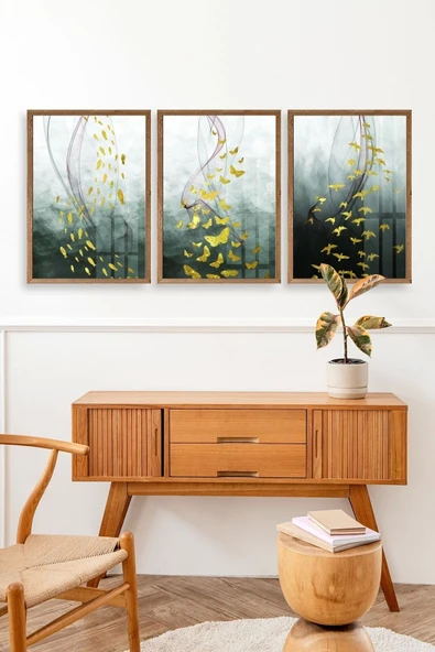 Soyut Hayvanlar Ahşap Çerçeveli Tablo 50 x 70 - Resim 3