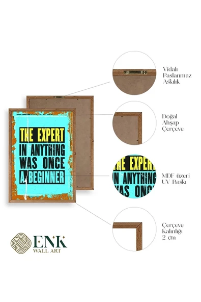 Motto Ahşap Çerçeveli Tablo 30 x 42 - Resim 4