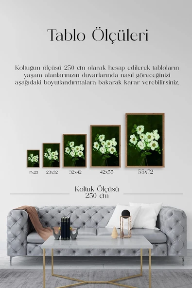 Çiçekler Ahşap Çerçeveli Tablo 17 x 23 - Resim 5