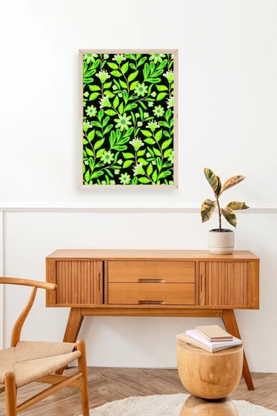 Yapraklar Ahşap Çerçeveli Tablo 17 x 23 - Resim 2