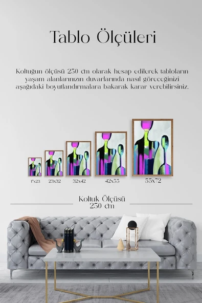 Soyut Ahşap Çerçeveli Tablo 30 x 42 - Resim 5