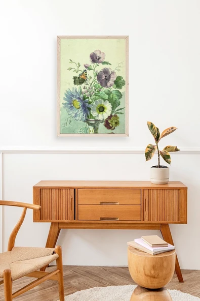 Çiçekler Ahşap Çerçeveli Tablo 30 x 42 - Resim 3