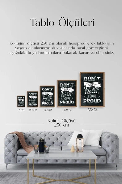 Motto Ahşap Çerçeveli Tablo 30 x 42 - Resim 5
