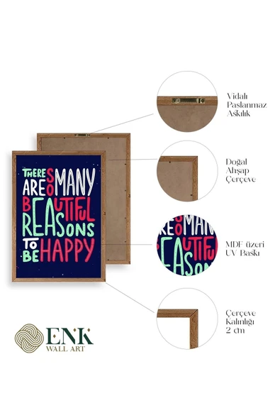 Motto Ahşap Çerçeveli Tablo 50 x 70 - Resim 4