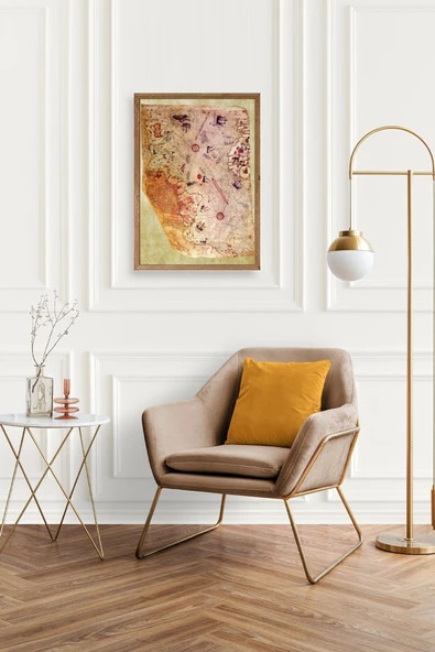 Harita Ahşap Çerçeveli Tablo 30 x 42 - Resim 2