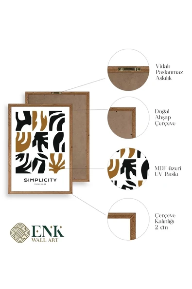 Soyut Poster Ahşap Çerçeveli Tablo 50 x 70 - Resim 4