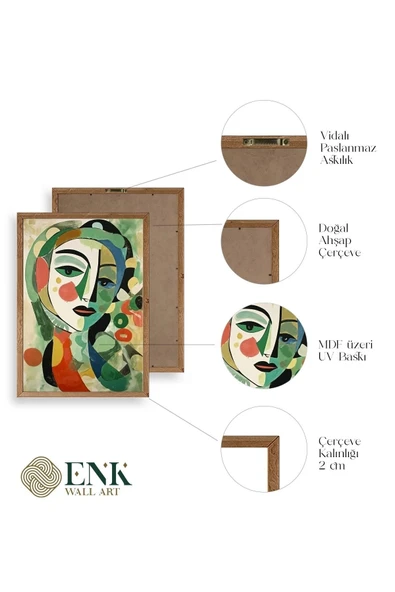 Soyut Kadın Ahşap Çerçeveli Tablo 23 x 30 - Resim 4