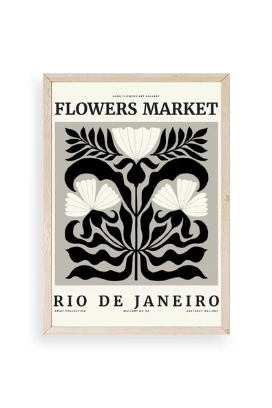 Çiçek Ahşap Çerçeveli Tablo 50 x 70 ürün görseli 1