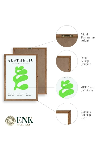 Modern Ahşap Çerçeveli Tablo 17 x 23 - Resim 4