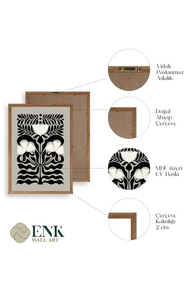 Çiçek Ahşap Çerçeveli Tablo 23 x 30 - Resim 5