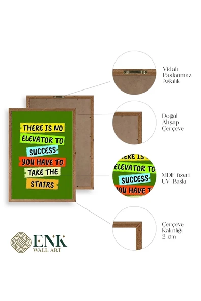 Motto Ahşap Çerçeveli Tablo 30 x 42 - Resim 4