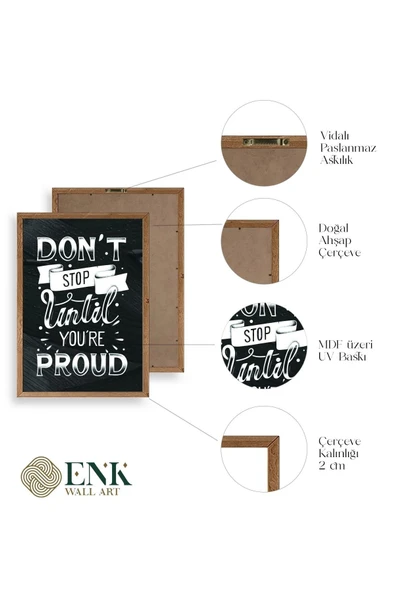 Motto Ahşap Çerçeveli Tablo 17 x 23 - Resim 4