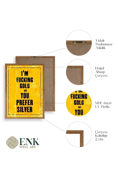 Motto Ahşap Çerçeveli Tablo 30 x 42 - Resim 4