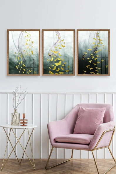 Soyut Hayvanlar Ahşap Çerçeveli Tablo 50 x 70 - Resim 2