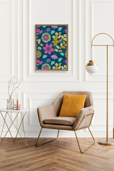 Çiçekler Ahşap Çerçeveli Tablo 17 x 23 - Resim 2