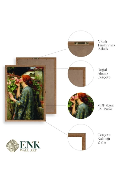 Kadın Ahşap Çerçeveli Tablo 17 x 23 - Resim 4