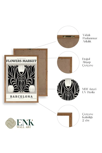 Çiçek Ahşap Çerçeveli Tablo 17 x 23 - Resim 4