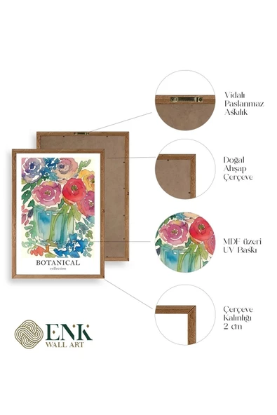 Çiçek Ahşap Çerçeveli Tablo 50 x 70 - Resim 4