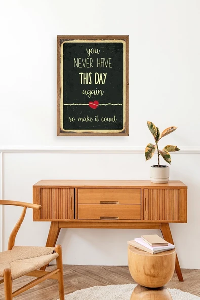 Motto Ahşap Çerçeveli Tablo 30 x 42 - Resim 3