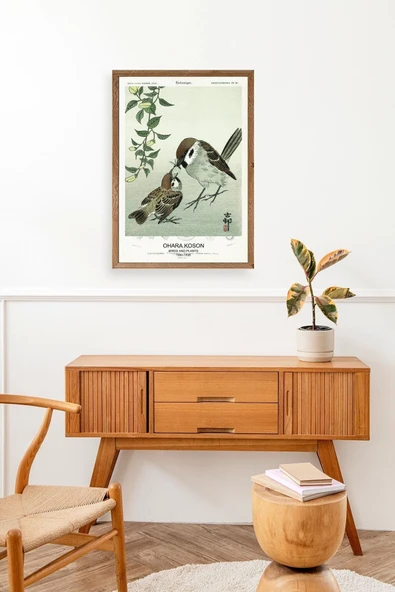 Kuşlar Ahşap Çerçeveli Tablo 30 x 42 - Resim 3