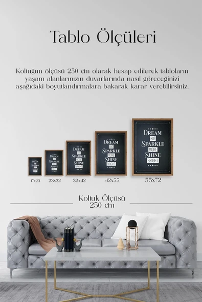 Motto Ahşap Çerçeveli Tablo 23 x 30 - Resim 5