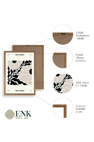 Çiçek Ahşap Çerçeveli Tablo 50 x 70 - Resim 4