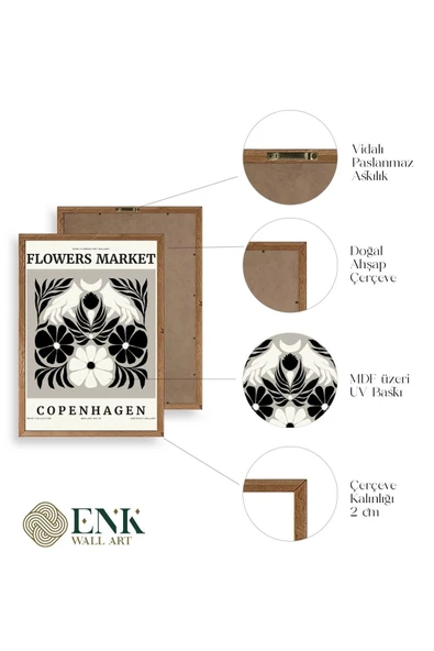 Çiçek Ahşap Çerçeveli Tablo 30 x 42 - Resim 4
