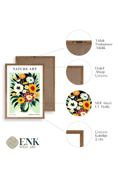 Çiçek Ahşap Çerçeveli Tablo 50 x 70 - Resim 4