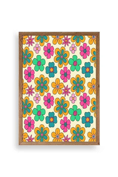 Çiçekler Ahşap Çerçeveli Tablo 23 x 23 ürün görseli 1