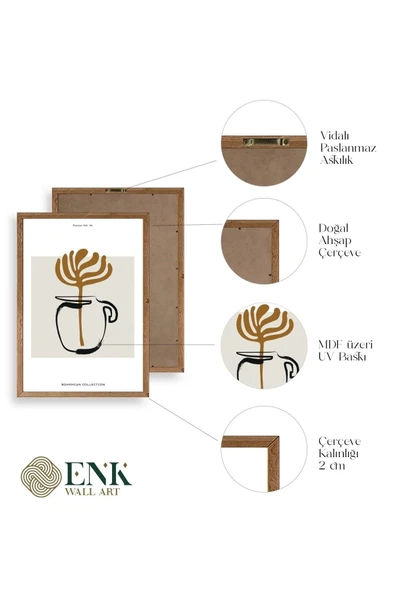 Kahve Ahşap Çerçeveli Tablo 23 x 30 - Resim 4