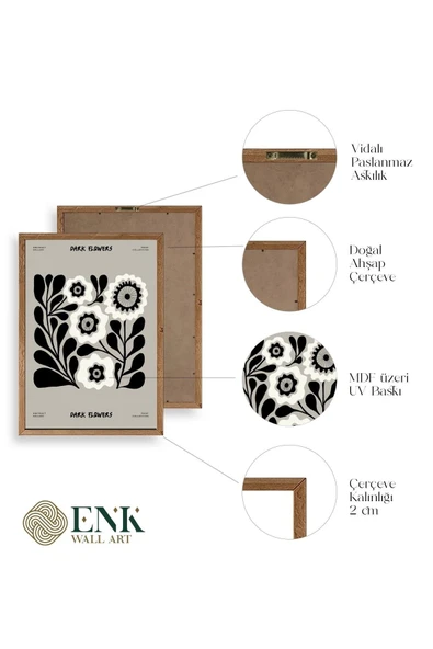 Çiçek Ahşap Çerçeveli Tablo 23 x 30 - Resim 4