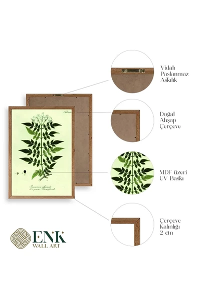 Yapraklar Ahşap Çerçeveli Tablo 50 x 70 - Resim 4